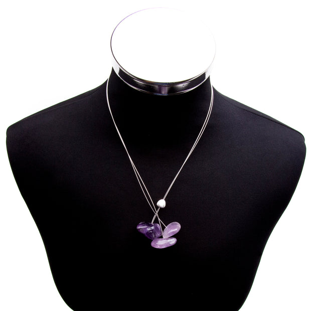 Yust-Inn Collier mit 3 Amethyststeinen