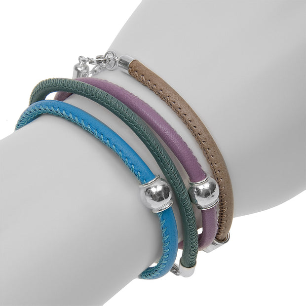 Soy Lederarmband SOLO in Türkis-Blau