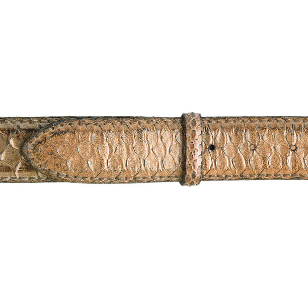 Reptiles House Pythonledergürtel RUM Metal in Bronze 4 cm 3