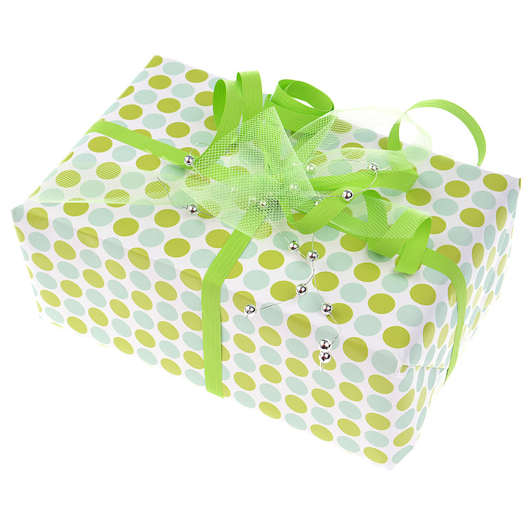 Geschenkverpackung BUNT in Grün/Weiß 1