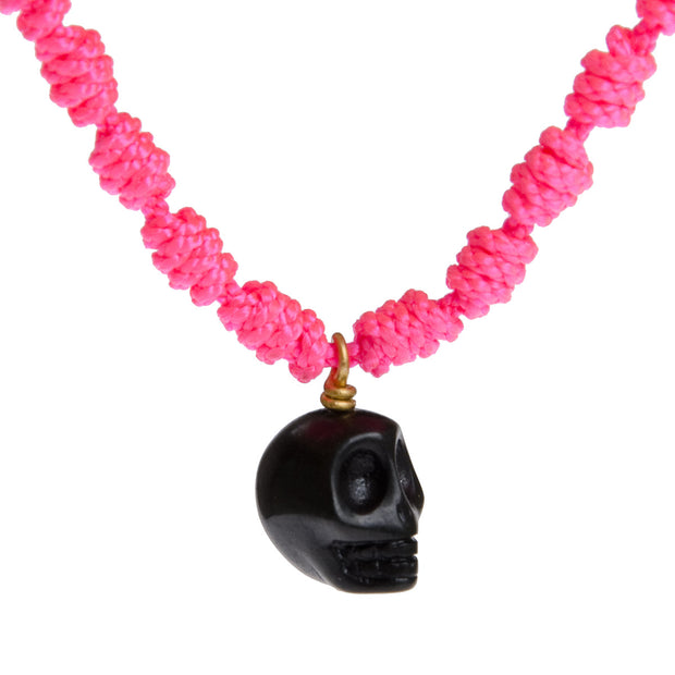 Mono and Me Armband Totenkopf in Neonpink