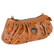 Queen & Cult Mini-Bag mit Nieten in Cognac