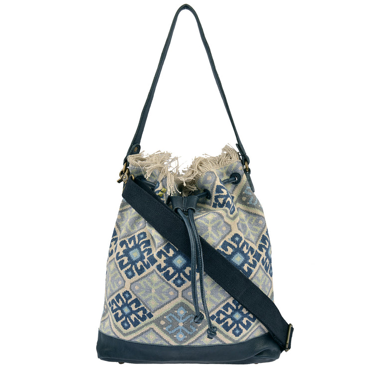 DESIDERIUS Bucket Bag Loona in Blau/Beige 3