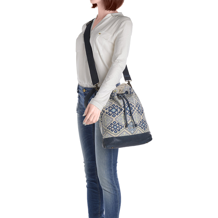 DESIDERIUS Bucket Bag Loona in Blau/Beige 5
