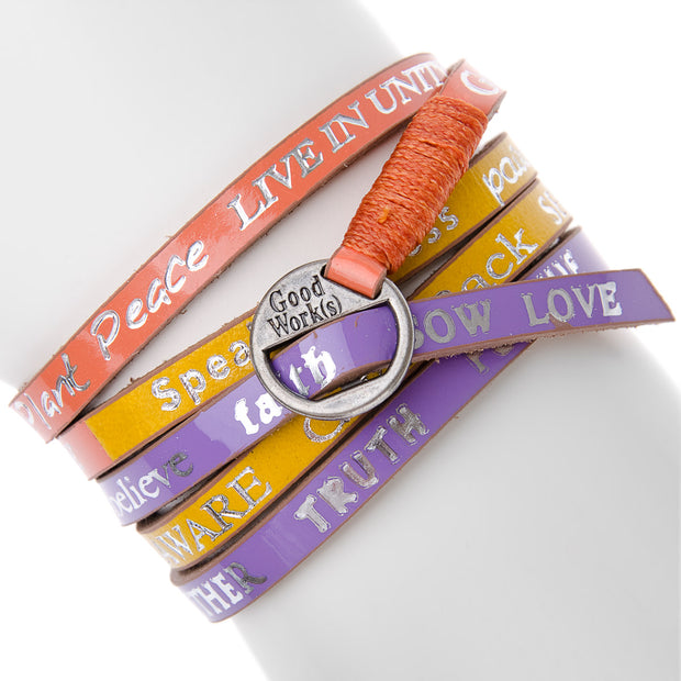 Good Works Armband in Orange/Hellviolett 1