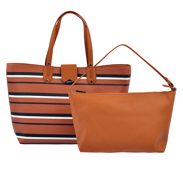 LIU JO Shopper New Kos in Cognac gestreift 1