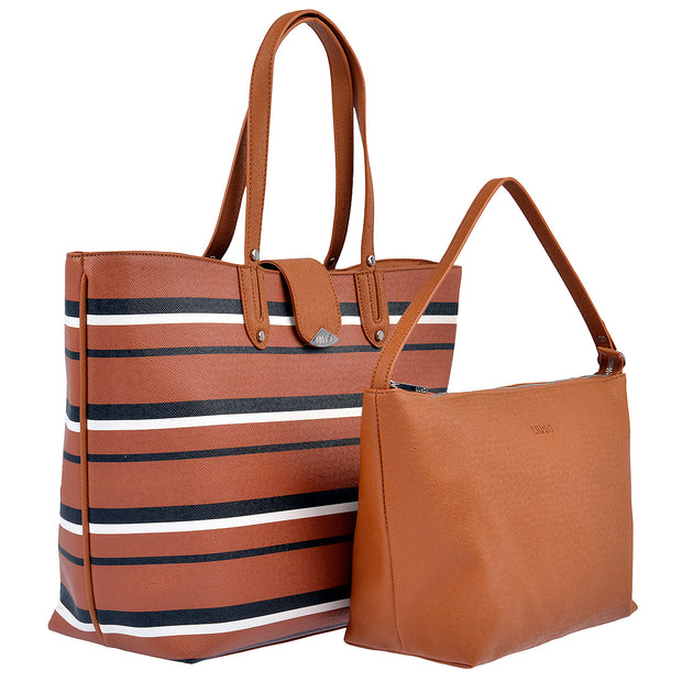 LIU JO Shopper New Kos in Cognac gestreift 2