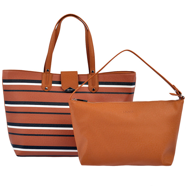 LIU JO Shopper New Kos in Cognac gestreift 3