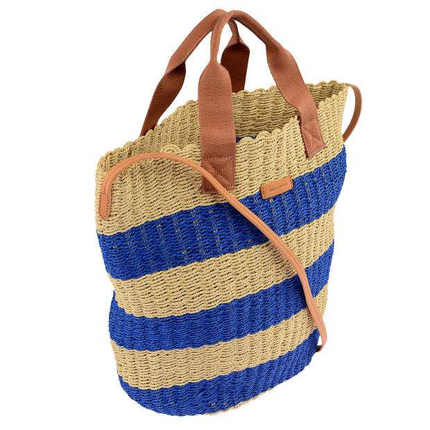 Marc O'Polo Bast Shopper in Natur/Blau 2