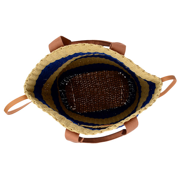 Marc O'Polo Bast Shopper in Natur/Blau 4