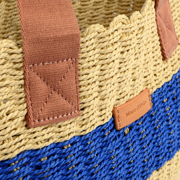 Marc O'Polo Bast Shopper in Natur/Blau 8