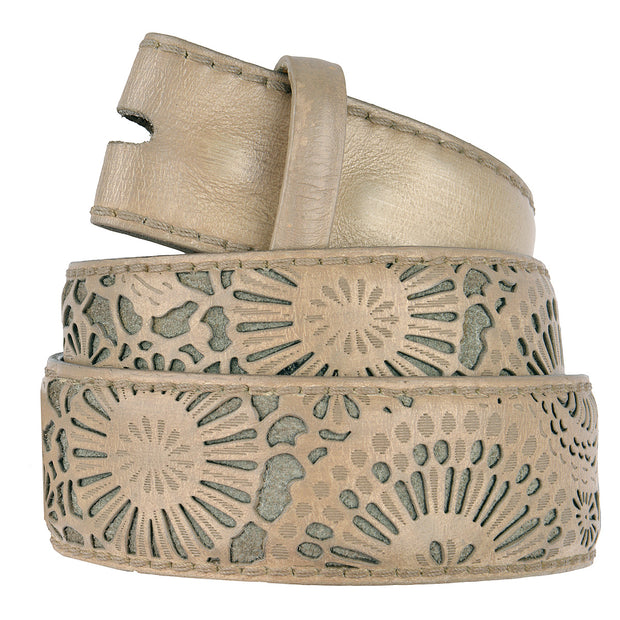 Reptile's House Gürtel Round in Taupe 4cm 2