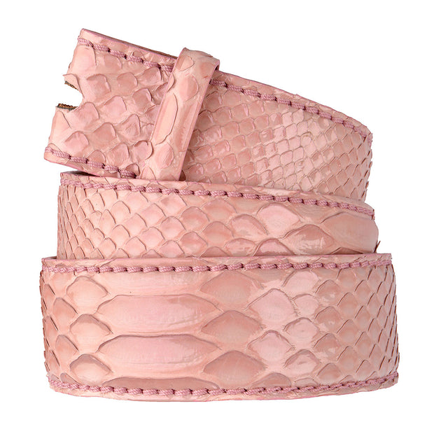 Reptile's House Pythonleder Gürtel Vernis Pearl in Rosa 2