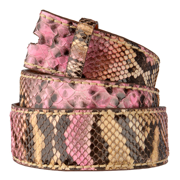 Reptile's House Pythonleder Gürtel Lipari in Rosa 2