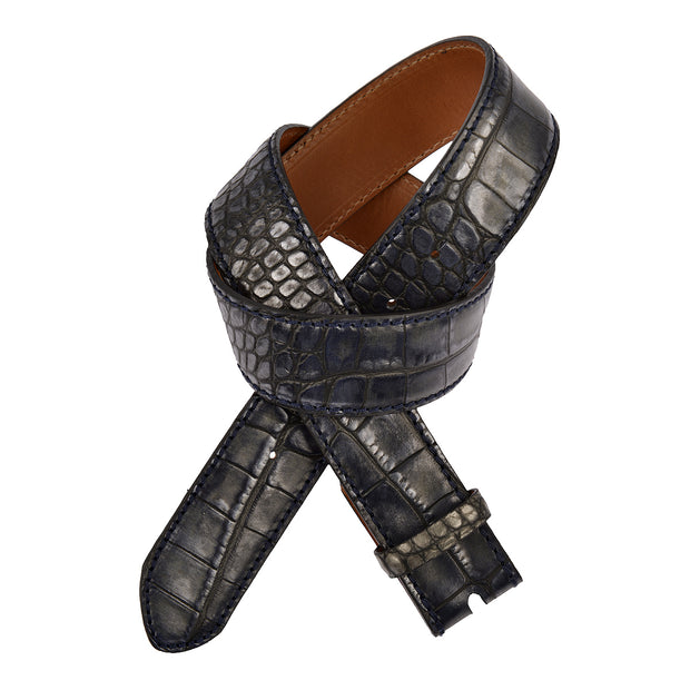 Reptile's House Kalbsleder Gürtel Alico Blau 1