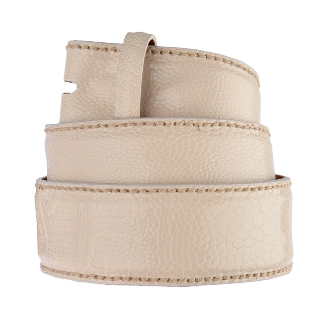 Reptile’s House Straußenleder Gürtel WOOD in Cream