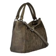 Reptile’s House Leder Handtasche WAVE in Khaki