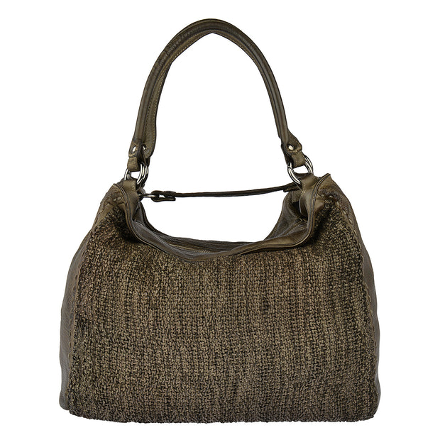 Reptile’s House Leder Handtasche WAVE in Khaki