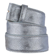VMP Ledergürtel Saturno in Blau Metallic 2