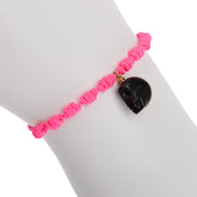 Mono and Me Armband Totenkopf in Neonpink